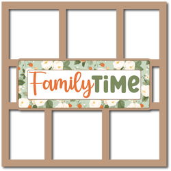 Family Time - 6 Frames - Scrapbook Page Layered Overlay Kit