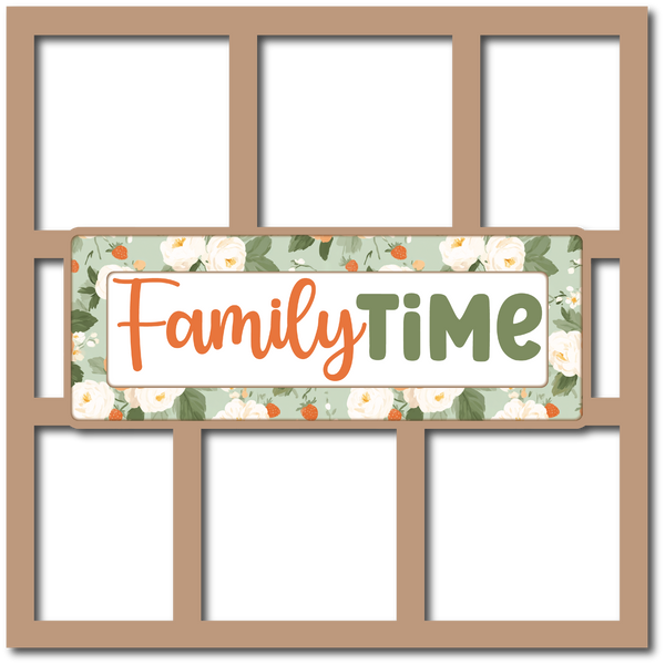 Family Time - 6 Frames - Scrapbook Page Layered Overlay Kit