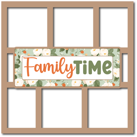Family Time - 6 Frames - Scrapbook Page Layered Overlay Kit