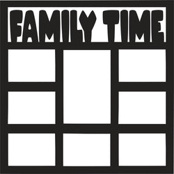 Family Time - 8 Frames - Scrapbook Page Overlay Die Cut - Choose a Color