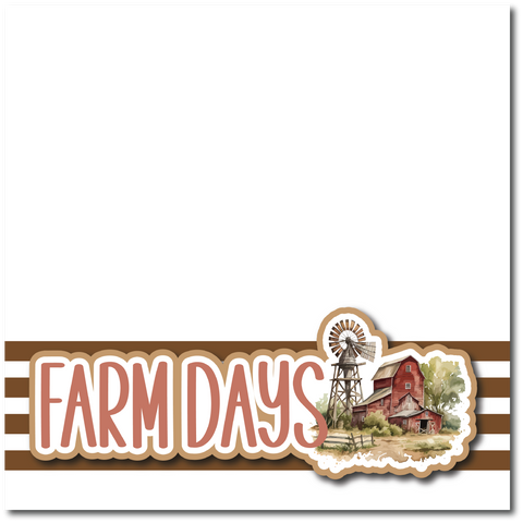 Farm Days - Printed Premade Scrapbook Page 12x12 Layout