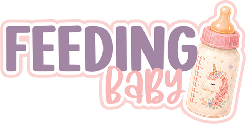 Feeding Baby - Scrapbook Page Title Sticker