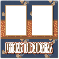Feeding the Chickens - Printed Premade Scrapbook Page 12x12 Layout