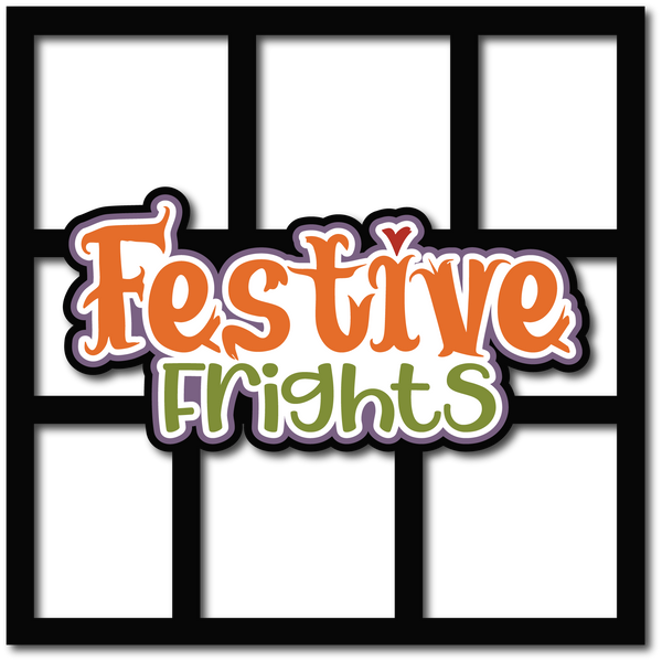 Festive Frights - 6 Frames - Scrapbook Page Layered Overlay Kit