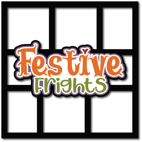 Festive Frights - 6 Frames - Scrapbook Page Layered Overlay Kit