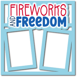 Fireworks and Freedom - 6 Frames - Scrapbook Page Layered Overlay Kit