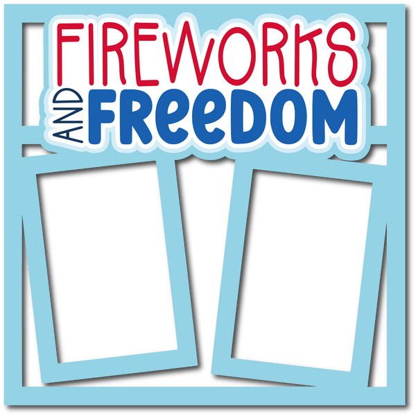 Fireworks and Freedom - 6 Frames - Scrapbook Page Layered Overlay Kit