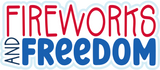 Fireworks and Freedom - 6 Frames - Scrapbook Page Layered Overlay Kit