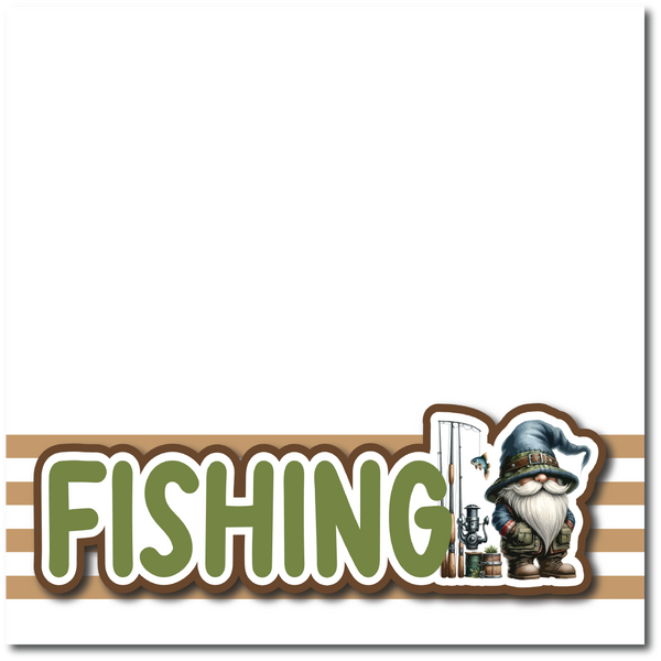 Fishing - Printed Premade Scrapbook Page 12x12 Layout