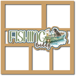 Fishing Buddy - 5 Frames - Scrapbook Page Layered Overlay Kit