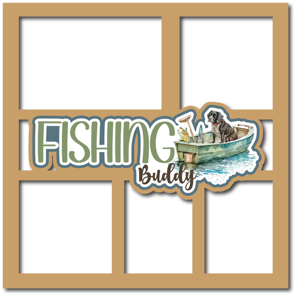 Fishing Buddy - 5 Frames - Scrapbook Page Layered Overlay Kit