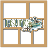 Fishing Buddy - 5 Frames - Scrapbook Page Layered Overlay Kit
