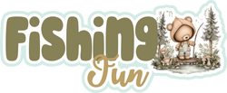 Fishing Fun - Scrapbook Page Title Die Cut