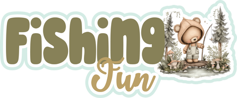 Fishing Fun - Scrapbook Page Title Die Cut
