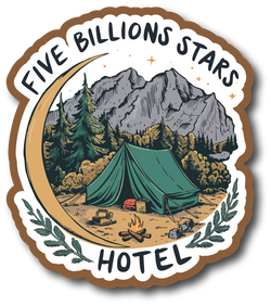 Five Billion Stars Hotel - Camping - Scrapbook Page Title Sticker