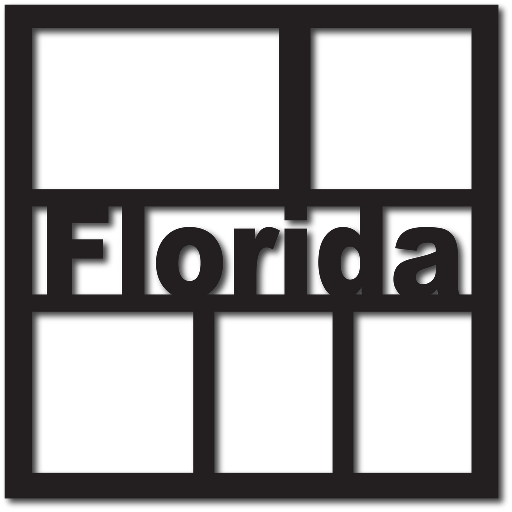 Florida Frame Program Florida - 5 Frames - Scrapbook Overlay - Digital Cut File - SVG - INST ...