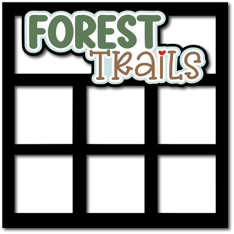 Forest Trails  - 6 Square Frames - Scrapbook Page Layered Overlay Kit
