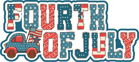 Fourth of July - Scrapbook Page Title Die Cut