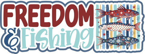 Freedom & Fishing - Scrapbook Page Title Die Cut