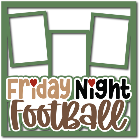 Friday Night Football - 3 Frames - Layered Overlay - Digital Cut File - SVG - INSTANT DOWNLOAD