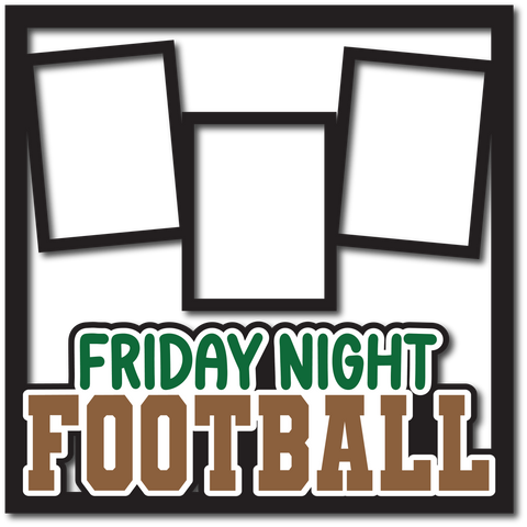 Friday Night Football - 3 Frames - Layered Overlay - Digital Cut File - SVG - INSTANT DOWNLOAD