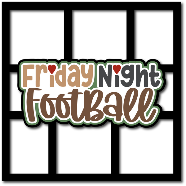 Friday Night Football - 6 Frames - Scrapbook Page Layered Overlay Kit