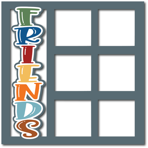 Friends - 6 Square Frames - Layered Overlay - Digital Cut File - SVG - INSTANT DOWNLOAD