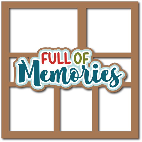 Full of Memories - 5 Frames - Scrapbook Page Layered Overlay Kit
