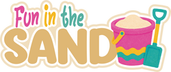 Fun in the Sand - Scrapbook Page Title Sticker