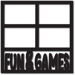 Fun & Games - 4 Frames - Scrapbook Overlay - Digital Cut File - SVG - INSTANT DOWNLOAD