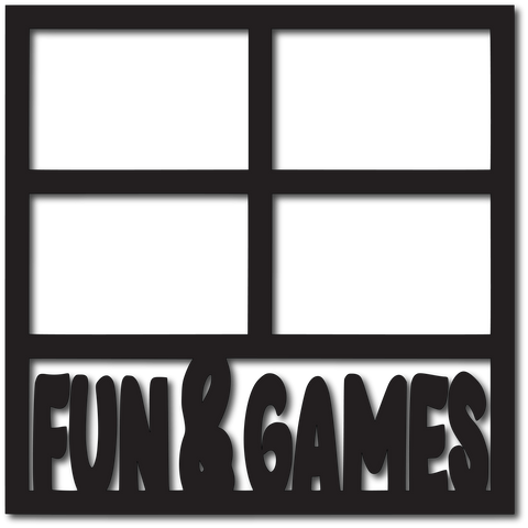 Fun & Games - 4 Frames - Scrapbook Overlay - Digital Cut File - SVG - INSTANT DOWNLOAD