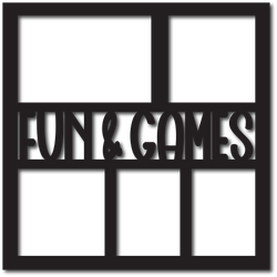 Fun & Games - 5 Frames - Scrapbook Overlay - Digital Cut File - SVG - INSTANT DOWNLOAD