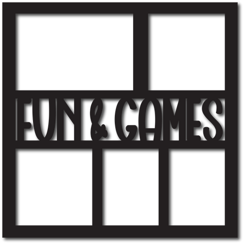 Fun & Games - 5 Frames - Scrapbook Overlay - Digital Cut File - SVG - INSTANT DOWNLOAD