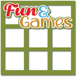 Fun & Games - 6 Square Frames - Layered Overlay - Digital Cut File - SVG - INSTANT DOWNLOAD