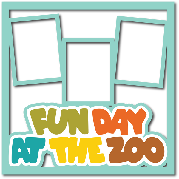 Fun Day at the Zoo - 3 Frames  - Layered Overlay - Digital Cut File - SVG - INSTANT DOWNLOAD