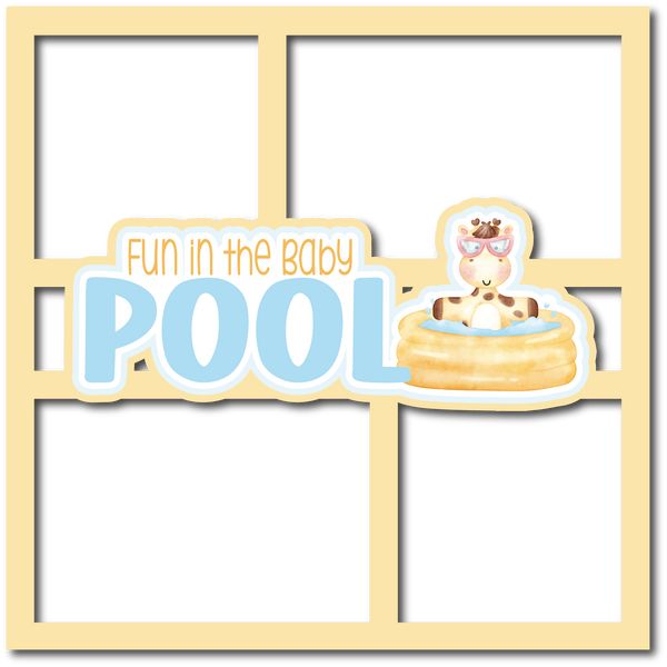 Fun in the Baby Pool - 4 Frames - Scrapbook Page Layered Overlay Kit