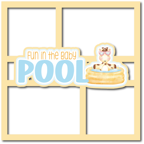 Fun in the Baby Pool - 4 Frames - Scrapbook Page Layered Overlay Kit