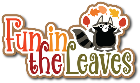 Fun in the Leaves - Scrapbook Page Title Sticker