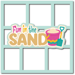 Fun in the Sand - 6 Frames - Scrapbook Page Layered Overlay Kit