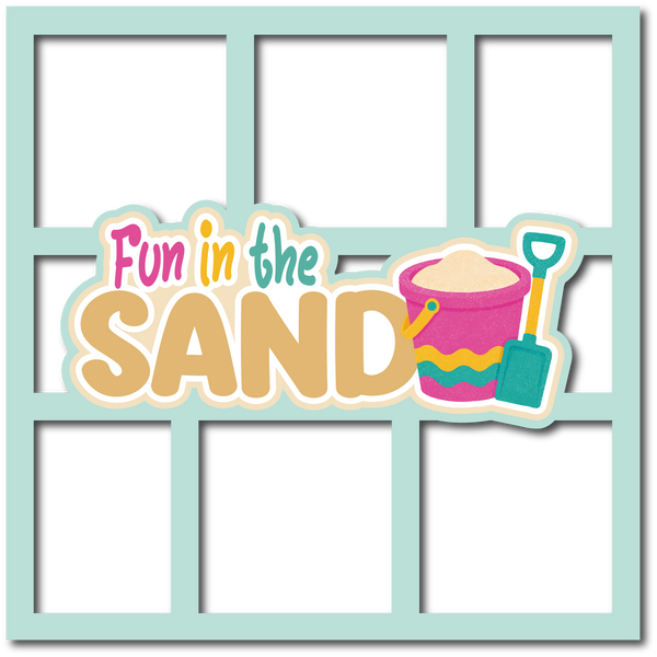 Fun in the Sand - 6 Frames - Scrapbook Page Layered Overlay Kit