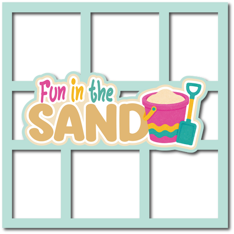Fun in the Sand - 6 Frames - Scrapbook Page Layered Overlay Kit