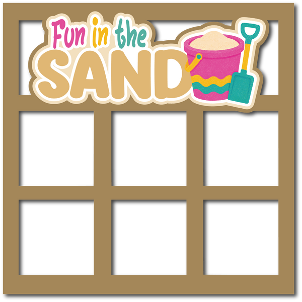 Fun in the Sand - 6 Frames - Scrapbook Page Layered Overlay Kit
