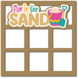 Fun in the Sand - 6 Frames - Scrapbook Page Layered Overlay Kit