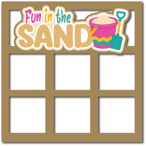 Fun in the Sand - 6 Frames - Scrapbook Page Layered Overlay Kit