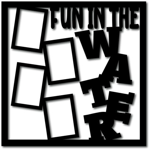Fun in the Water - 4 Frames - Scrapbook Overlay - Digital Cut File - SVG - INSTANT DOWNLOAD