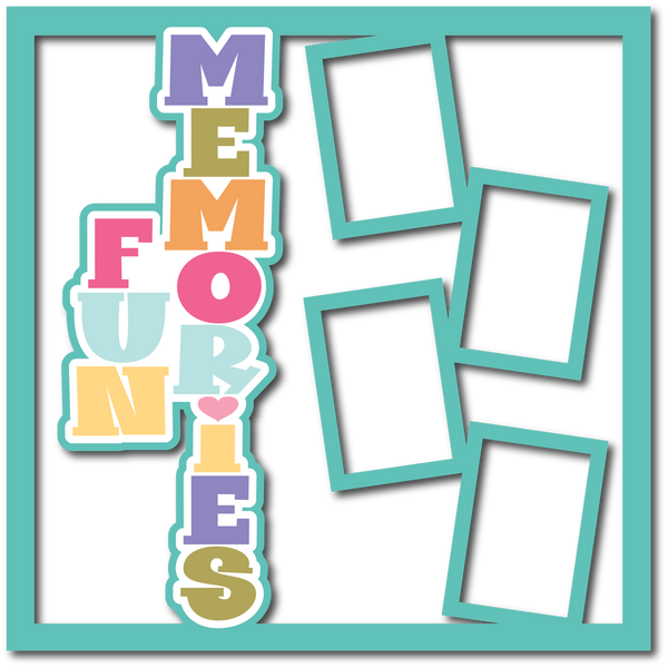 Fun Memories - 4 Frames - Layered Overlay - Digital Cut File - SVG - INSTANT DOWNLOAD