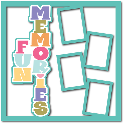 Fun Memories - 4 Frames - Layered Overlay - Digital Cut File - SVG - INSTANT DOWNLOAD