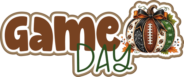 Game Day - Football - Pumpkin - Scrapbook Page Title Die Cut