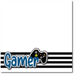 Gamer - Printed Premade Scrapbook Page 12x12 Layout