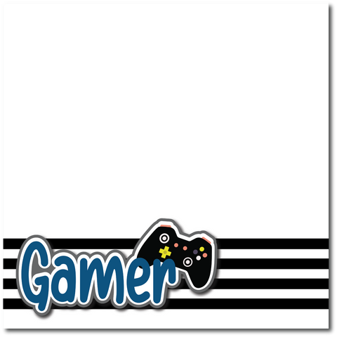 Gamer - Printed Premade Scrapbook Page 12x12 Layout